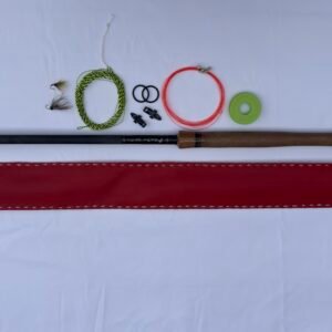 Handmade Tenkara Graphite 16 rod, 3.60m, with gift set: EVA foam line winder, braided line, nylon line, flies and hand-stitched leather case